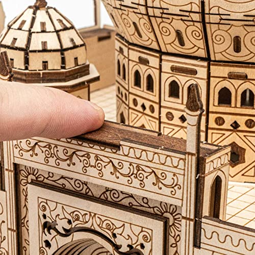 Cuteefun Architecture Model Kit Taj Mahal, 3D Wooden Puzzle for Teens Adults to Build, Make Your Own Woodcraft Kit, Hobbies for Adults, DIY Assembly Toy, Gift Idea for Birthdays Christmas