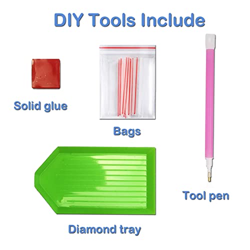 5D DIY Diamond Painting, 5D Diamond Paint Kits Embroidery Pictures Cross Stitch Arts Dark Angel Full Drill Diamond Art Kits for Home Wall Decor(30 × 40 cm)