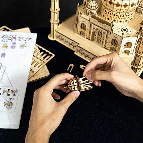 Cuteefun Architecture Model Kit Taj Mahal, 3D Wooden Puzzle for Teens Adults to Build, Make Your Own Woodcraft Kit, Hobbies for Adults, DIY Assembly Toy, Gift Idea for Birthdays Christmas
