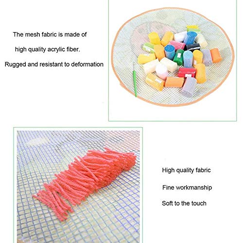 NZHK Latch Hook Kits, Latch Hook Kit for Beginners Love Throw Pillow Cover Pattern Printed Sofa Cushion Crochet Needle for Carpet Embroidery 17" X 17"