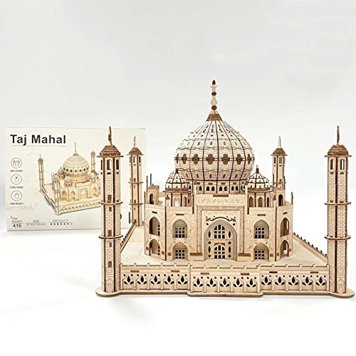 Cuteefun Architecture Model Kit Taj Mahal, 3D Wooden Puzzle for Teens Adults to Build, Make Your Own Woodcraft Kit, Hobbies for Adults, DIY Assembly Toy, Gift Idea for Birthdays Christmas