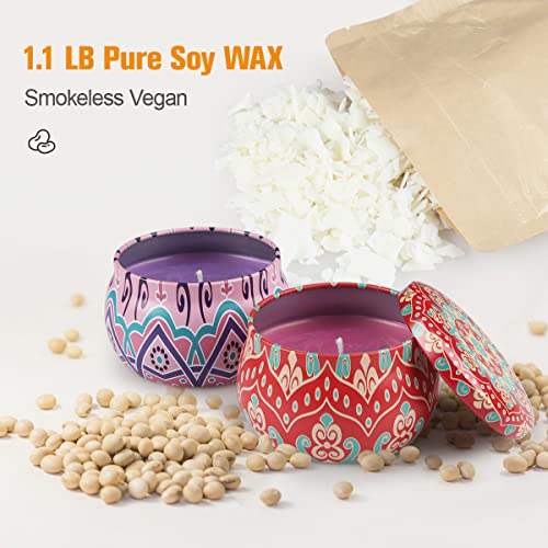 Soy Candle Making Kit, DIY Scented Candle Making Supplies for Adults & Beginners, Full Set Candle Maker Set with Melting Pot, Jars, Soy Wax, Dyes, Wicks, Sticker, Thermometer, Fragrance Oils