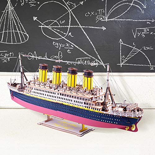 GuDoQi Titanic Model Kit, 3D Wooden Puzzle to Build, Make Your Own Woodcraft Kit, Wood Construction Hobbies for Adults, DIY Assembly Toy, Gifts Idea for Birthdays Christmas