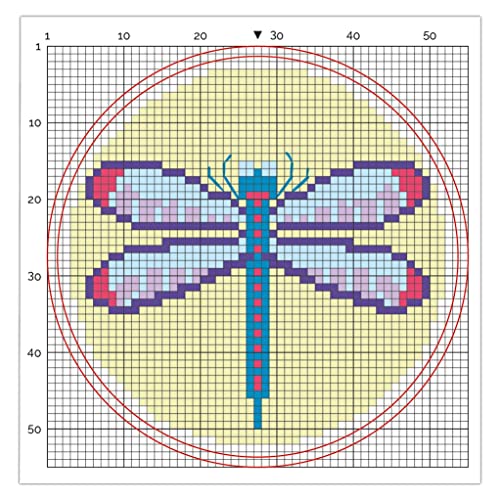 Simply Make Adults Colourful Dragonfly Embroidery Craft Cross-Stitch Kit, Makes A Perfect Present for Creativity and Hobby Enthusiast, Ideal for Beginners First Starter Sets, Make Your Own DIY Crafts