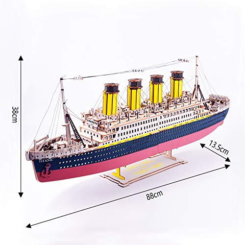 GuDoQi Titanic Model Kit, 3D Wooden Puzzle to Build, Make Your Own Woodcraft Kit, Wood Construction Hobbies for Adults, DIY Assembly Toy, Gifts Idea for Birthdays Christmas