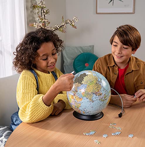 Ravensburger World Globe on a V-Stand 3D Jigsaw Puzzle for Adults and Kids Age 10 Years Up - 550 Pieces - No Glue Required