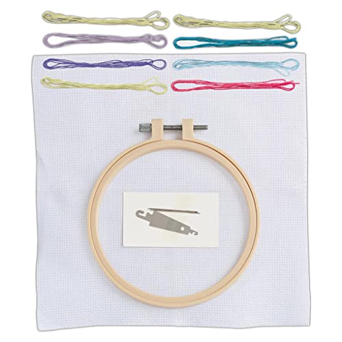 Simply Make Adults Colourful Dragonfly Embroidery Craft Cross-Stitch Kit, Makes A Perfect Present for Creativity and Hobby Enthusiast, Ideal for Beginners First Starter Sets, Make Your Own DIY Crafts