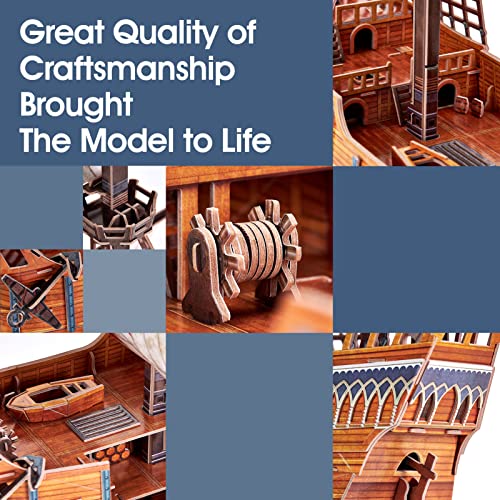CubicFun 3D Puzzles for Adults Santa Maria Ship Model Spanish Vessel Puzzles for Adults and Kids, Desk Décor Building Kits Brain Teaser Hobby Gifts for Women and Men, 204 Pieces