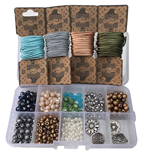 Sabrikas Let Your Creative Spirit Run Free Macrame Jewellery Making Kit Spiral Wrap Bracelet & Crystal Glass Beads Girls Hobby DIY Craft Gift Set