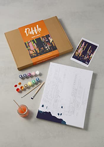Dabble™ Premium Paint by Numbers Kit for Adults Beginners, Quality Painting by Numbers for Adults on Canvas Frame, Flowers, Plants, Gift - Night Lights