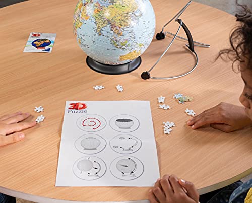 Ravensburger World Globe on a V-Stand 3D Jigsaw Puzzle for Adults and Kids Age 10 Years Up - 550 Pieces - No Glue Required
