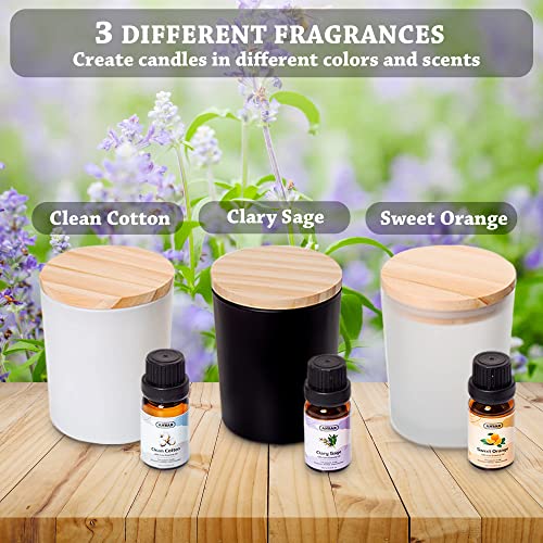 Anbar DIY Candle Making Kit for Adults with Natural Soy Wax, Cotton Wicks, Essential Oils, Glass Jars, Thermometer, Labels, and Essential Accessories for Scented Votive Candles, Fun Hobby Crafting Set