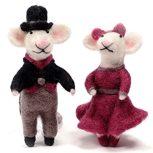 MillyRose Crafts Mouse Needle Felting Kit, Felting Wool, Felting Kits for Beginners Adults, Full Colour Instruction UK Craft Company, Edward & Mrs Mouse