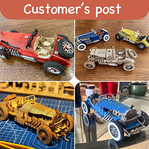 ROKR Car Model kits For Adults to Build,3D Wooden Puzzle Scale Model Vehicle,Grand Prix Car Home Decoration Gift For Teens and Adults