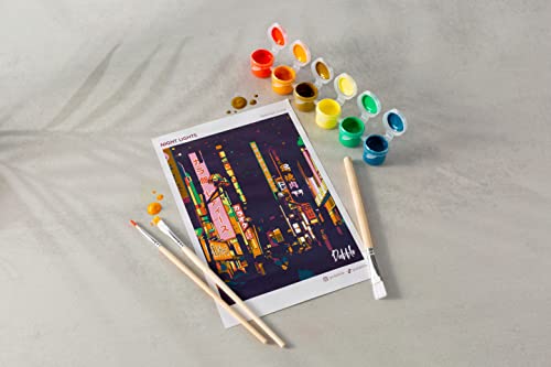 Dabble™ Premium Paint by Numbers Kit for Adults Beginners, Quality Painting by Numbers for Adults on Canvas Frame, Flowers, Plants, Gift - Night Lights