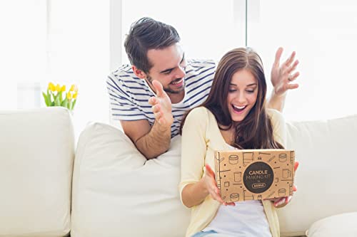 Anbar DIY Candle Making Kit for Adults with Natural Soy Wax, Cotton Wicks, Essential Oils, Glass Jars, Thermometer, Labels, and Essential Accessories for Scented Votive Candles, Fun Hobby Crafting Set