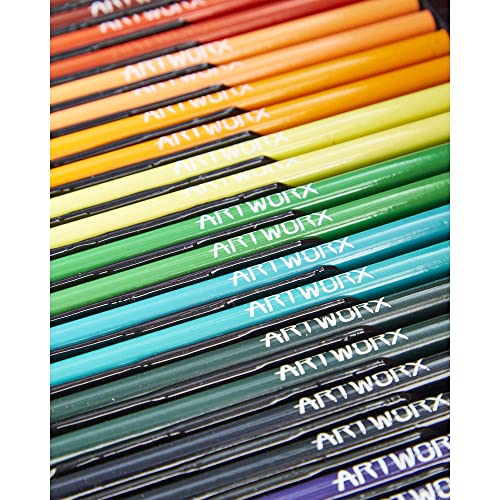Artworx Multi Media Art Set - 125 Piece Aluminium Art Case With Paints, Colour Pencils & Oil Pastels - Art Kit With Mixed Art Supplies