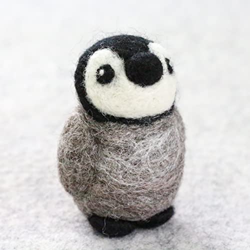 Hawthorn Handmade Needle Felting Kits - Wool Roving Needle Felting Kits | Calming Self-Learning Craft for Adults | Great for Beginners (Baby Penguin)
