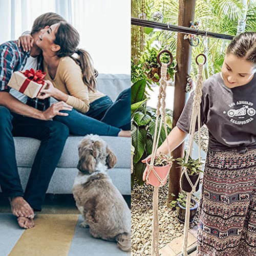 Beginners Macrame Kit for Adults,Featuring 3mm Macrame Cord,Wooden Beads,Rings,Instruction Book.All Accessories You Need to Make Macrame Plant Hanger,Macrame Wall Hanging Adults Craft Kit