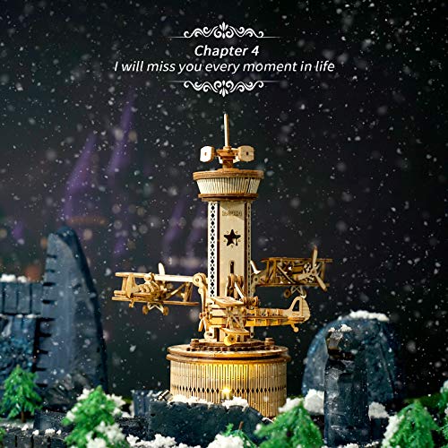 ROKR Wooden Model kit Airplane-Control Tower Model Wooden Puzzle Birthday Gifts For Teens and Adults