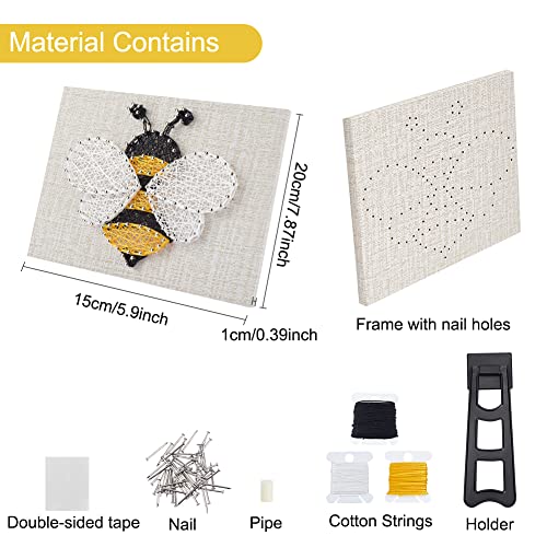WEBEEDY 3D String Art Kit for Adults Beginners, DIY Bee String Craft Kit, Include All Necessary Accessories and Frame, Home Wall Decorations Unique Gift