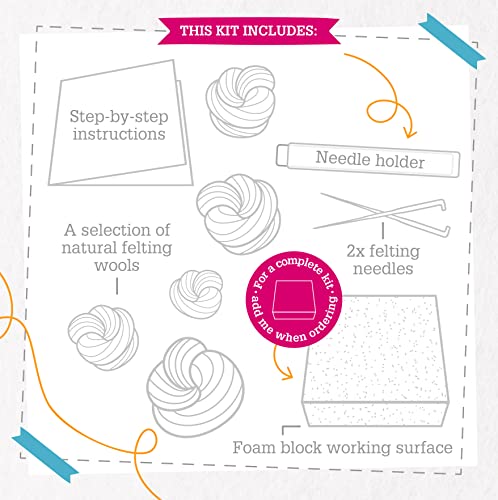 Hawthorn Handmade Needle Felting Kits - Wool Roving Needle Felting Kits | Calming Self-Learning Craft for Adults | Great for Beginners (Baby Penguin)