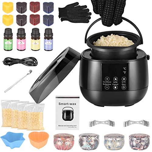 TTLIFE Intelligent Electric Wax Melting Machine,DIY Candle Making Kit,LED Display Screen Accurately Controls Beeswax Temperature,Candle Making Supplies for Adults Beginners, DIY Gift for Women Men