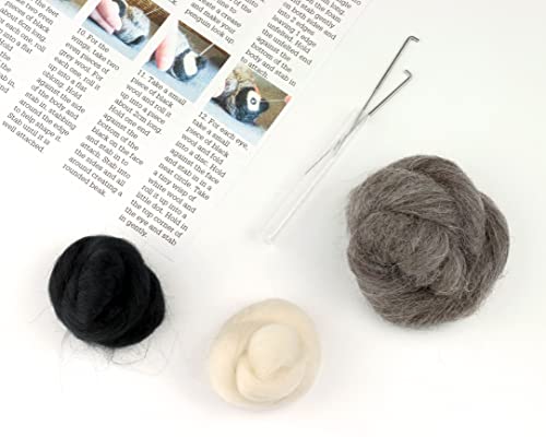 Hawthorn Handmade Needle Felting Kits - Wool Roving Needle Felting Kits | Calming Self-Learning Craft for Adults | Great for Beginners (Baby Penguin)