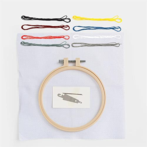 Simply Make docrafts Cross Stitch Hoop Embroidery Kit, Kings Coronation London Bus, DIY Make Your Own Craft Set, for Adults, Older Children, Kids, Beginners, Experienced Crafters, Perfect Hobby