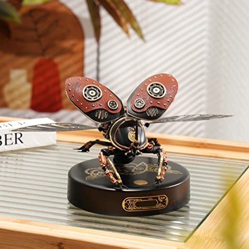 ROBOTIME 3D Metal Puzzle, Plastic Building Kits for Adults and Kids, Rhinoceros Beetle Model Building Set-Hobbies Gifts for Men Women