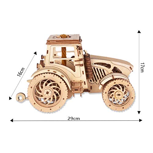 GuDoQi Tractor Model Kit, 3D Wooden Puzzle, Wood Construction Kit for Teens Adults to Build, Make Your Own Woodcraft Kit, Hobbies for Adults, DIY Assembly Toy, Gift Idea for Birthdays Christmas