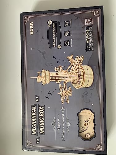 ROKR Wooden Model kit Airplane-Control Tower Model Wooden Puzzle Birthday Gifts For Teens and Adults