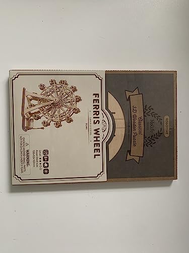 Rolife Woodcraft Construction Kit Modular Mechanical Model 3D Wooden Puzzle for Self-Assembly Toy Gift For Kids, Teens and Adult(Ferris Wheel)