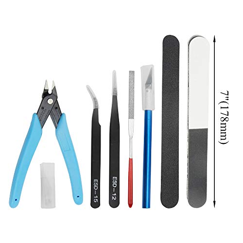 WMYCONGCONG 8 PCS Compatible with Gundam Model Tools Kit Modeler Basic Tools Hobby Building Tools Kit for Buildings Cars Airplanes Model Assemble Building Repairing and Fixing