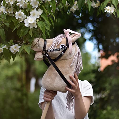 Panduro diy hobby horse bridle toy halter accessory fur real horse toys stick jumps for girls children toy plush horse on a stick t