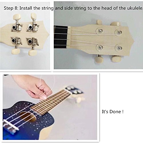 OriGlam 21 Inch DIY Ukulele Kit, Make Your Own Ukulele DIY Kit, Soprano Hawaii Ukulele Kit, Ukulele Hawaii Guitar Handwork Kit with Installation Tools for Kids, Friends, Family, Amateur