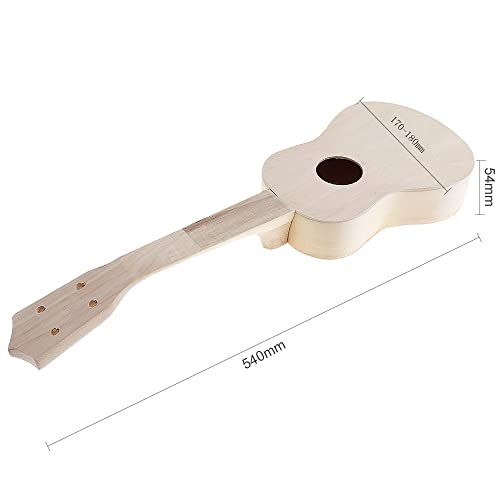 OriGlam 21 Inch DIY Ukulele Kit, Make Your Own Ukulele DIY Kit, Soprano Hawaii Ukulele Kit, Ukulele Hawaii Guitar Handwork Kit with Installation Tools for Kids, Friends, Family, Amateur