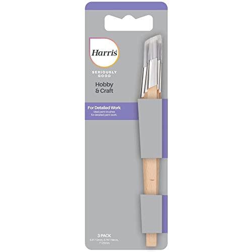 Harris Seriously Good Fitch Paint Brushes | Pack Of 3 | Cutting In, Precision & Control | Hobby & Craft | 0.5", 0.75", 1