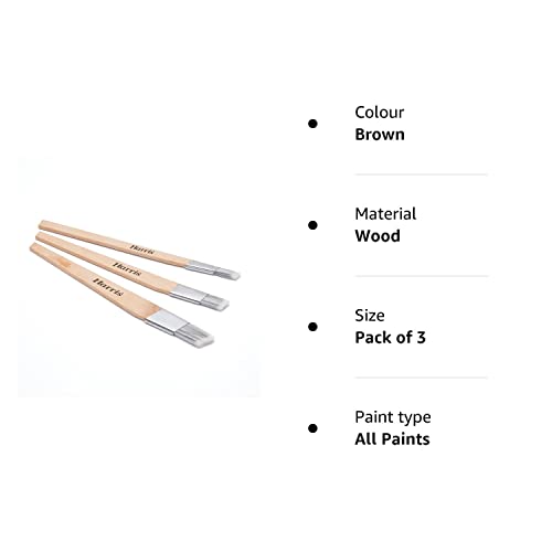 Harris Seriously Good Fitch Paint Brushes | Pack Of 3 | Cutting In, Precision & Control | Hobby & Craft | 0.5", 0.75", 1