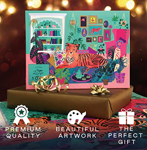 Elena Essex 1000 Piece Jigsaw Puzzles for Adults - Tiger Lounge | Jigsaws 1000 Pieces for Adults | Hobbies for Adults Women | Cat Plants Succulents Puzzle | Puzzle Size 70x50cm
