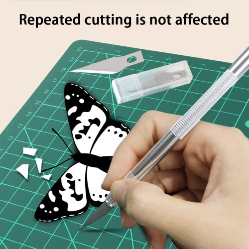 Exacto Knife, Craft Knife, 2 Handles + 12 Spare Replacement Blades Professional Hobby Knife for Phone PC Tablet Drone Repair and DIY Art Work Cutting Caving Knife Sculpture, etc.