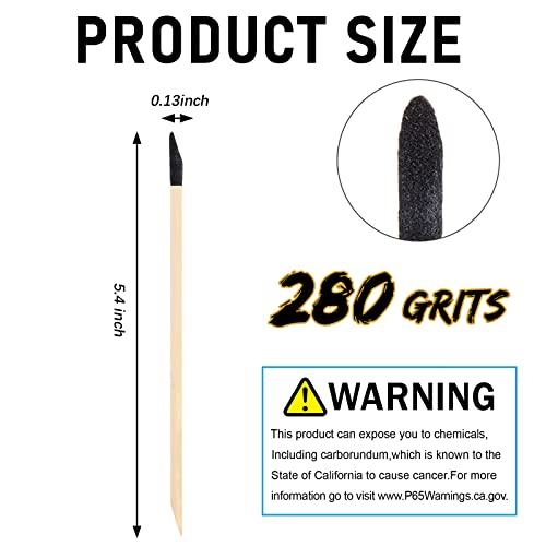 100 Pack Sanding Sticks Matchsticks Sanding Twigs Fine Detailing Sanding Sticks for Plastic Models Wood Hobby, 280 Grit, 5.4 x 0.2 Inch