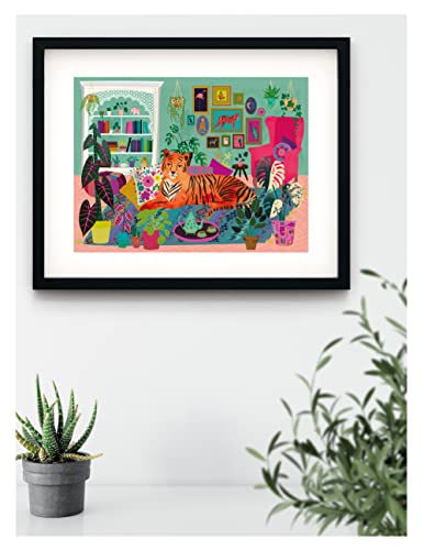 Elena Essex 1000 Piece Jigsaw Puzzles for Adults - Tiger Lounge | Jigsaws 1000 Pieces for Adults | Hobbies for Adults Women | Cat Plants Succulents Puzzle | Puzzle Size 70x50cm