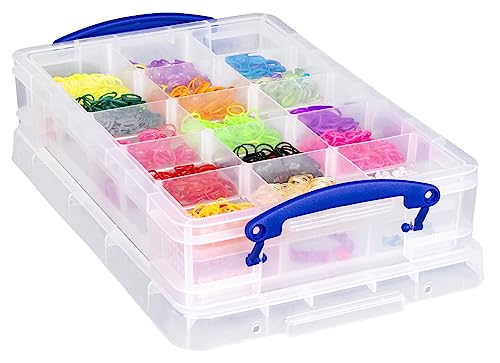 Really Useful Plastic Storage Box 4 Litre Clear with 2 x Hobby Trays