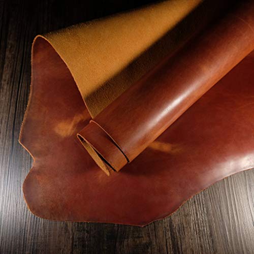 The Tannery Finished Full Grain Buffalo Genuine Leather Hides Crafts | Home Decor Leather Crafts Tooling Sewing Hobby Workshop Crafting Leather Hides Tan 12x24