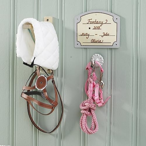 Panduro Hobby Horse Outfit Set, Wool Collar Blanket + Nylon Halter Bridle with Metal Buckles + Horse Ear Net Cover for Plush Horses, White