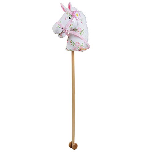 Bigjigs Toys, Floral Hobby Horse, Wooden Toys, Ride On Horse, Hobby Horses for Children, Horse Toys, Horse on a Stick, Ride On Toys, Horse Gifts for Girls