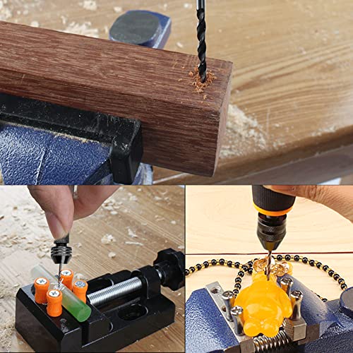 49 Pcs Precision Pin Vise Hobby Drill Hand Drill Bits Set Mini Twist Hand Drill Tool with Keyless Chuck and Twist Drills Rotary Bits for Model Making, Epoxy Resin Arts Crafts