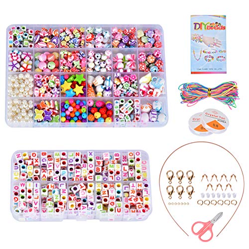 Queta DIY Beads Creative Hobby Children's Necklace Beads Kit Educational & Science Games Fancy Bracelet Puzzle Creative Handmade Beads 2 x 24 Grid