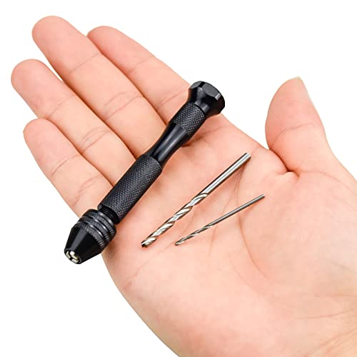 49 Pcs Precision Pin Vise Hobby Drill Hand Drill Bits Set Mini Twist Hand Drill Tool with Keyless Chuck and Twist Drills Rotary Bits for Model Making, Epoxy Resin Arts Crafts